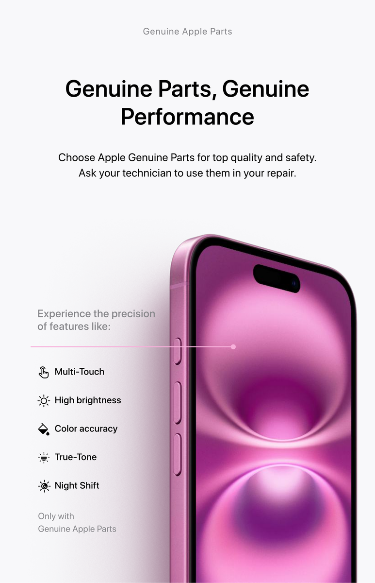Genuine Apple Parts deliver Apple-grade performance