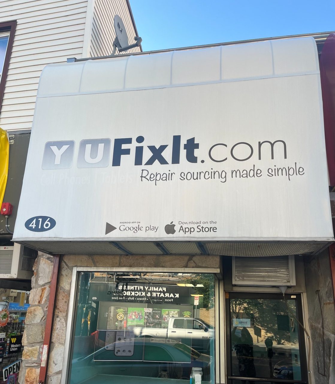 YUFixit.com storefront at 416 Central Avenue, Jersey City